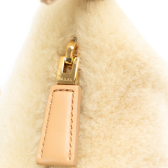 Pre-Loved Prada Shearling and Leather Arqué Satchel - Picture 9 of 11